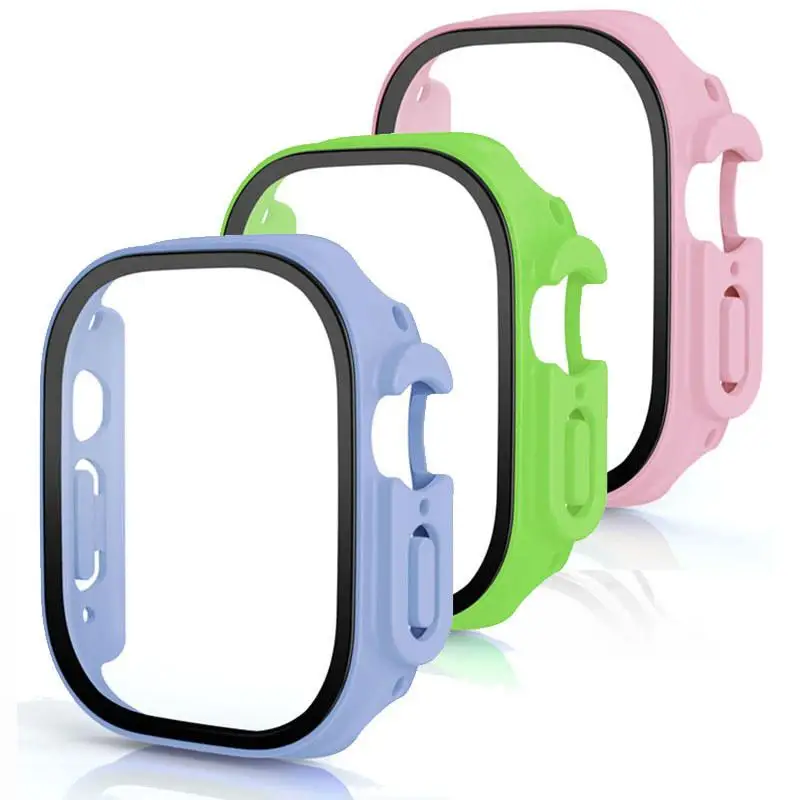 3Pack Tempered Glass+Case PC Bumper Screen Protector Cover for Apple Watch Ultra 3 49mm for iWatch Series Ultra 3 2 1 49mm