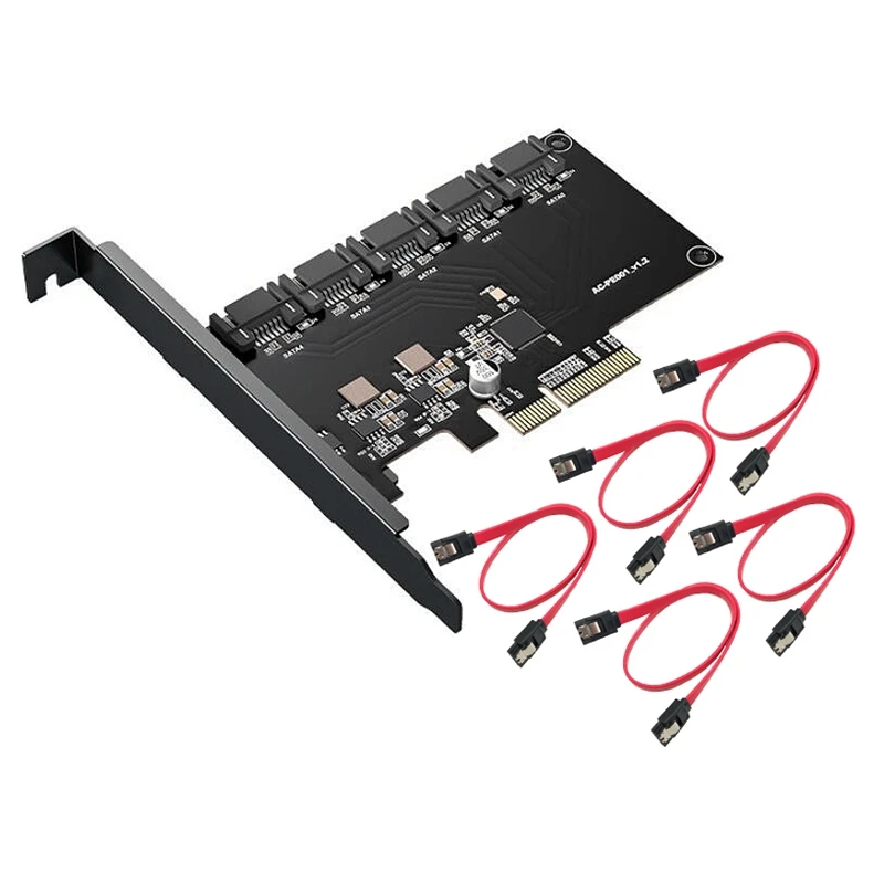 

PCIE Expansion Card PCIE X4 To 5-Port SATA 3.0 6Gps Desktop Computer Case Solid State Mechanical Hard Drive Adapter Card