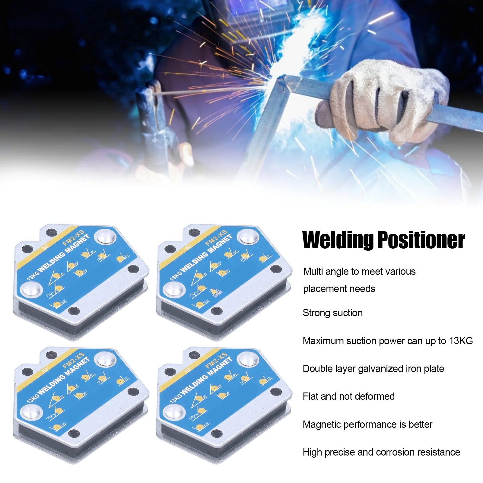 

4pcs 13KG Magnetic Welding Holders Angle Solder Arrow Magnet Weld Fixer Positioner Ferrite Holding Auxiliary Locator Tools