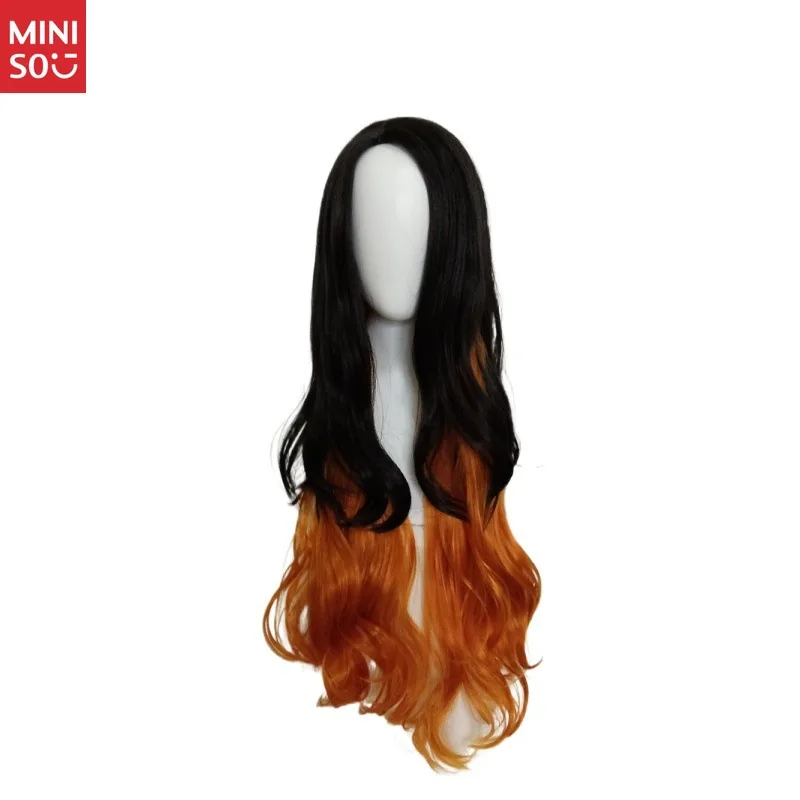 

Ghost Annihilation Blade Stove Door Your Bean Wig Black Gradual Change Orange Long Curly Hair Color Matching Animation Cos Wig