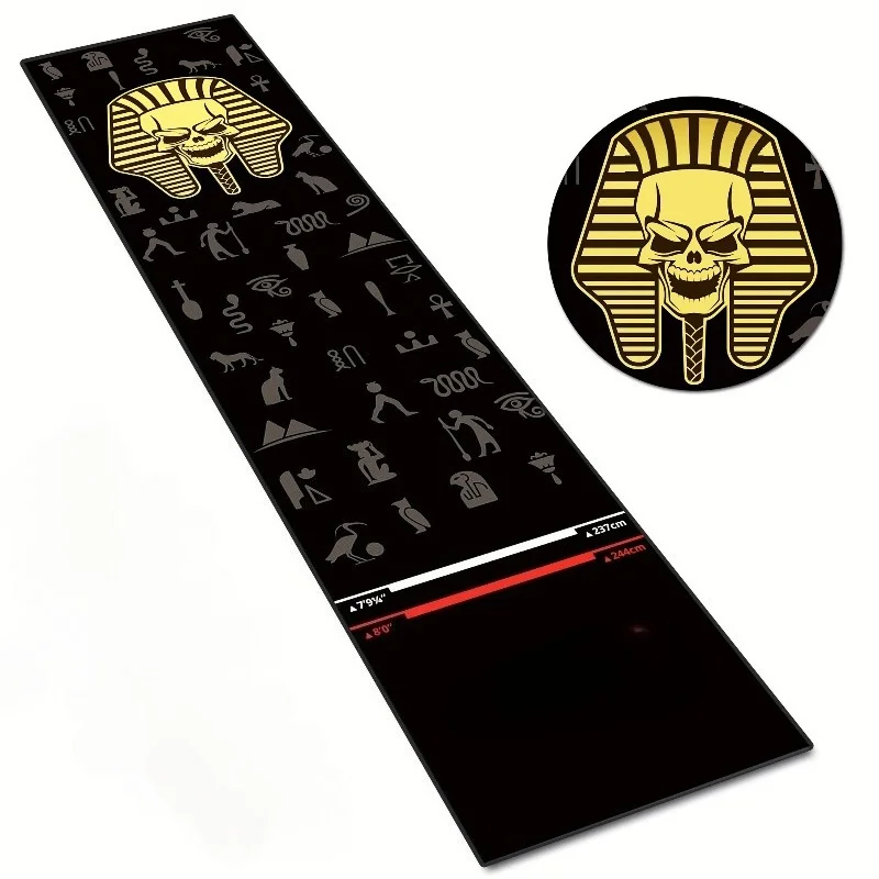 VIKAMA Egyptian Pharaoh Skull Dart Mat Hieroglyph Print Non Slip Throw Line Mat for Professional Darts Game Room Decor view 2