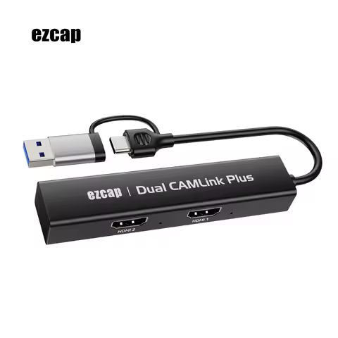 1080p 60fps Recording 2 Input HDMI To USB 3.0 Type C Video Capture Card for PS4 PS5 Game DVD Laptop PC Camcorder Live Streaming