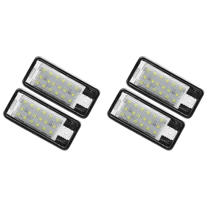 4Pcs Car LED License Number Plate Light Lamp White For  A3 S3 8P A4 B6 B7 A5 A6 4F Q7 A8 S8 C6