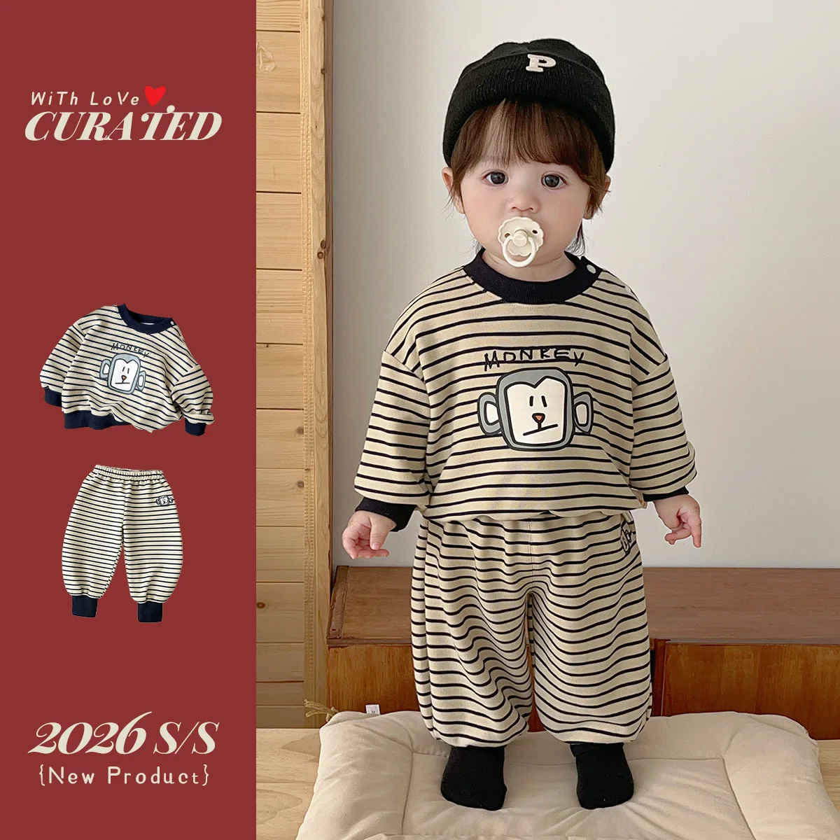 

Весенний комплект детской одежды для мальчиков и девочек 1-3 лет, комплект из 2 предметов, весенний стиль, детская повседневная толстовка и спортивные штаны