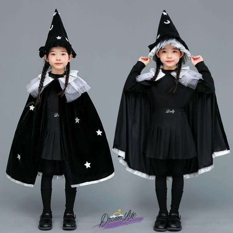loween Children's New Sle Witch Costume Girl's Par Masquerade Performance Internet Famous Polyester Fiber 00%