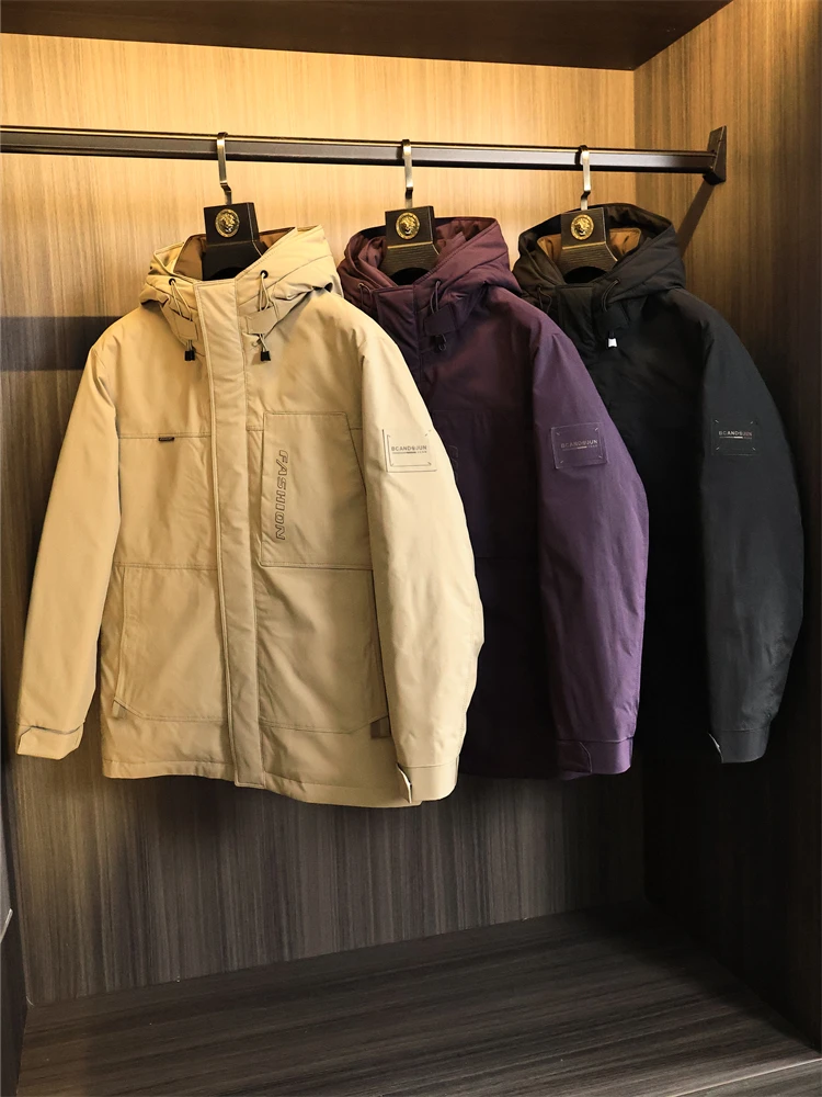 

Outdoor Men's Hooded down Jaet High Loosen 90 Du down Filling Waterproof Windproof Warm Faionable Urban Sle