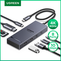 UGREEN USB HUB 8-in-1 Type-C to 4K60Hz HDMI USB-A&C 3.2 Gen 2 10Gbps PD100W SD/TF for MacBook Pro/Air iPad Pro XPS Thinkpad Dock