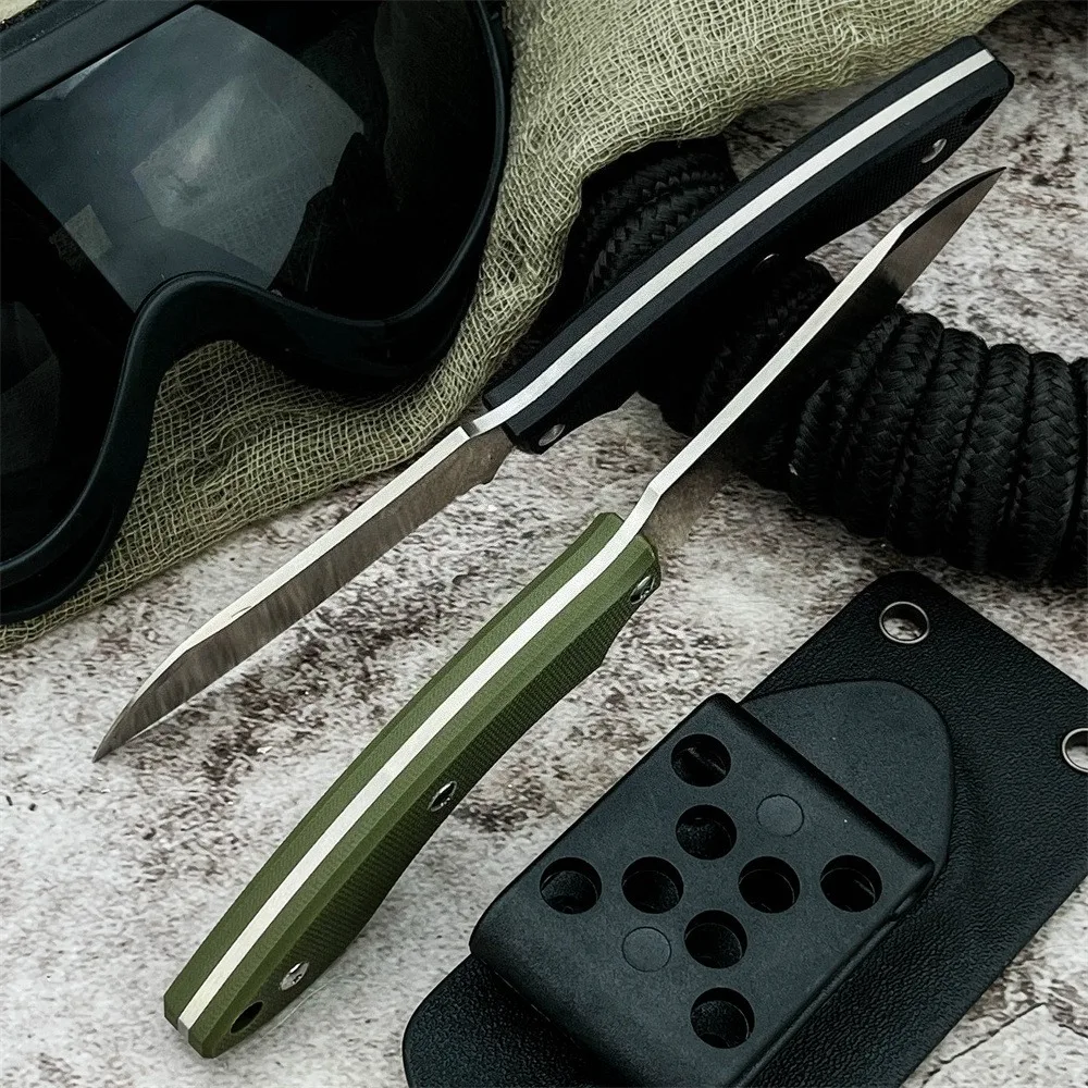STOK التكتيكية سكين ثابت 8Cr13MoV شفرة فولاذية G10 مقبض الصيد في الهواء الطلق التخييم أداة متعددة مع غمد EDC أدوات #4