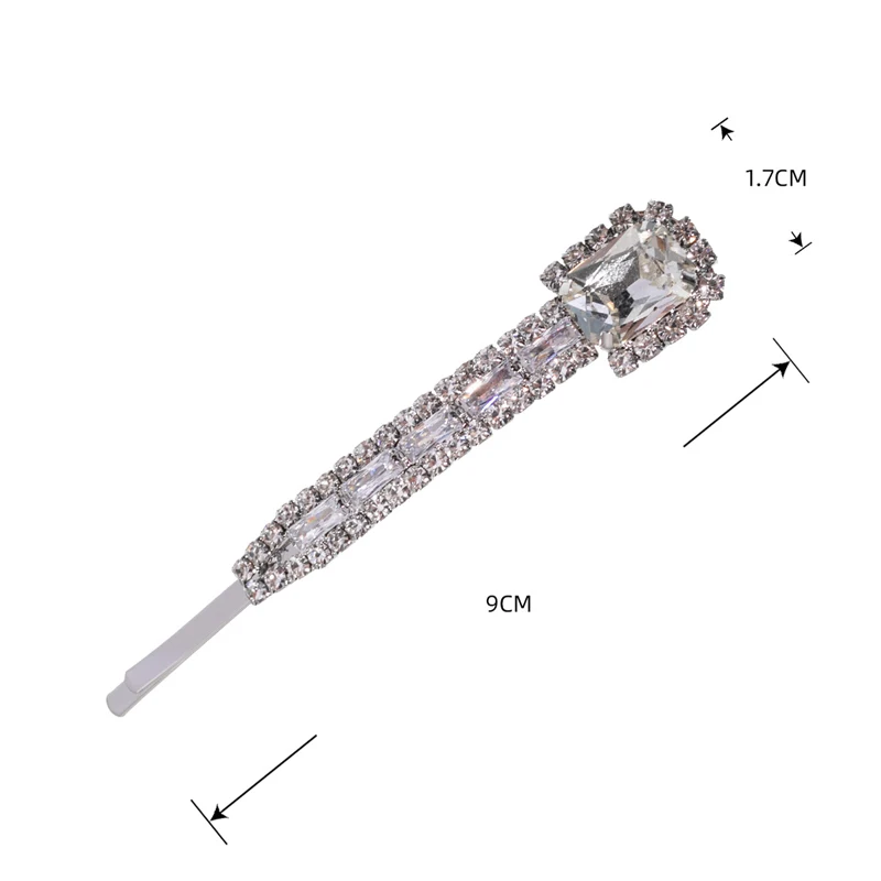 luxury silver color crystal wedding hair barrettes sparkly diamante clip for girls women Korean hair accessories