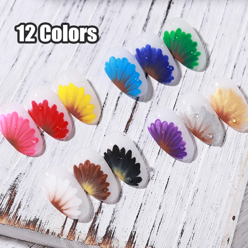 Vendeeni 12 Colors Painting Gel Nail Polish Colorful Drawing UV LED Soak Off Gel Lacquer Painted Gel Varnish For Nail Art Design