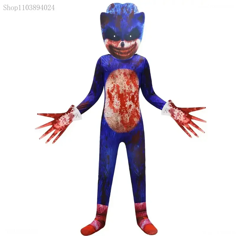 

Cosliy Anime Cosplay Costume Set Bloody Sonic Costume Boys & Girls Halloween Cosplay Jumpsuit with Maskaa