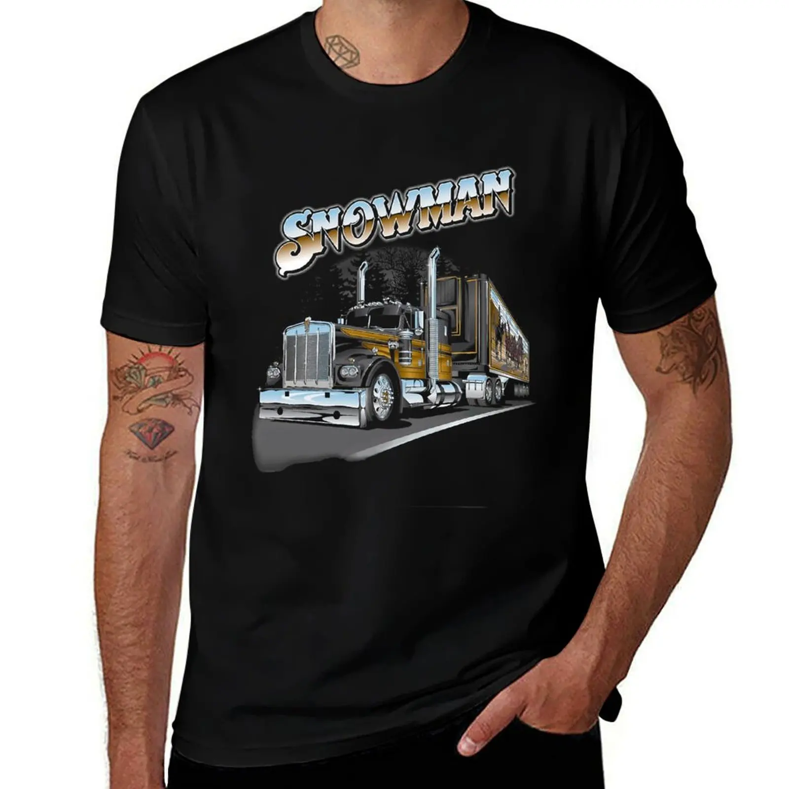 

Snowman Smokey the bandit smile face art T-Shirt Clothing vintage graphic tee plus size tops mens t shirts pack
