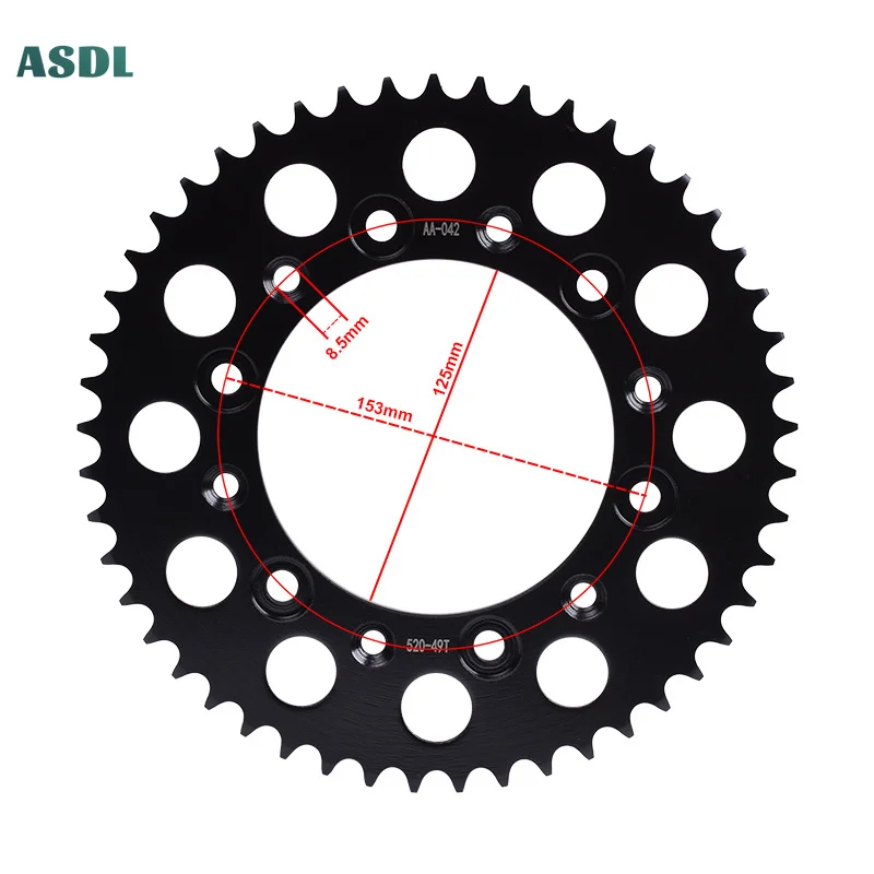 520 Chain 49T 13T 14T Motorcycle Front Rear Sprocket Kit for Betamotor 200 250 300 390 430 480 RR 2T Enduro 390RS Gear Wheel
