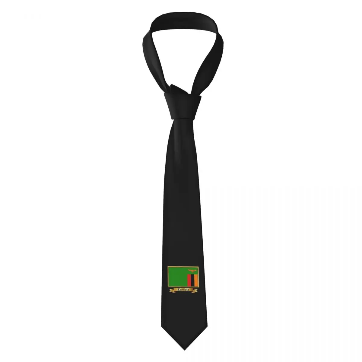 Corbata con bandera de Zambia para hombre, corbatas ajustadas de poliéster y seda, accesorios de boda, corbatas clásicas