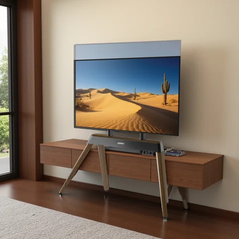 Support de sol pour TV en métal robuste, pour écran plat LCD LED 40 à 86 pouces, hauteur réglable