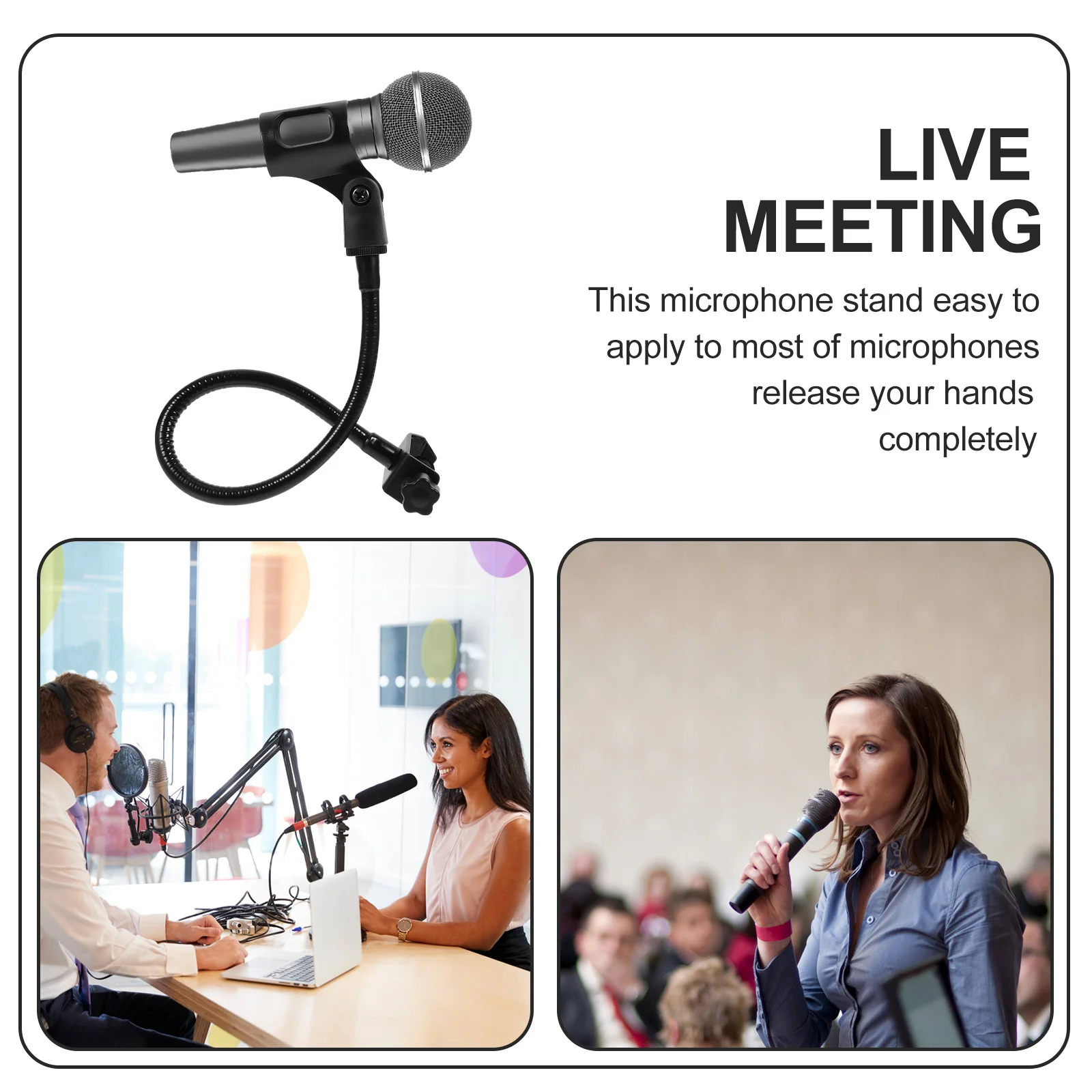 

1Pcs Adjustable Microphone Stand Clip-on Bracket Professional Mic Holder for Home Broadcasting Recording Microphone Stand