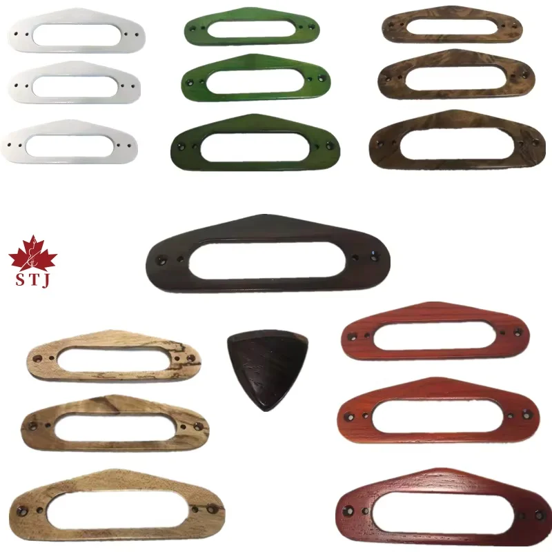 1pcs Solid Wood Single Coil Neck Pickup Surround Mounting Plate Ring Electric Guitar Accessories