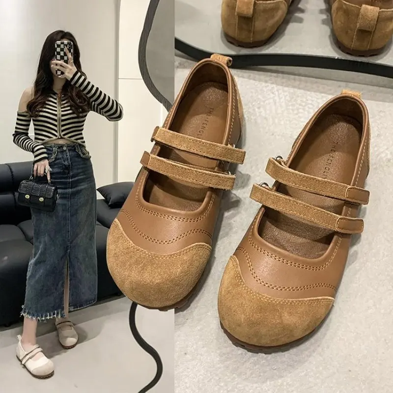 

2024 NEW Autumn Soft Sole Shallow Cut Shoes British Style Shoes for Women Flat Bottom Leather Shoes Casual Women Shoes tenis