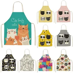 Schattige Cartoon Kat Schort Bakken Accessoires Dames Schort Keuken Kookaccessoires Cafe Schort Heren Keuken Slabbetje