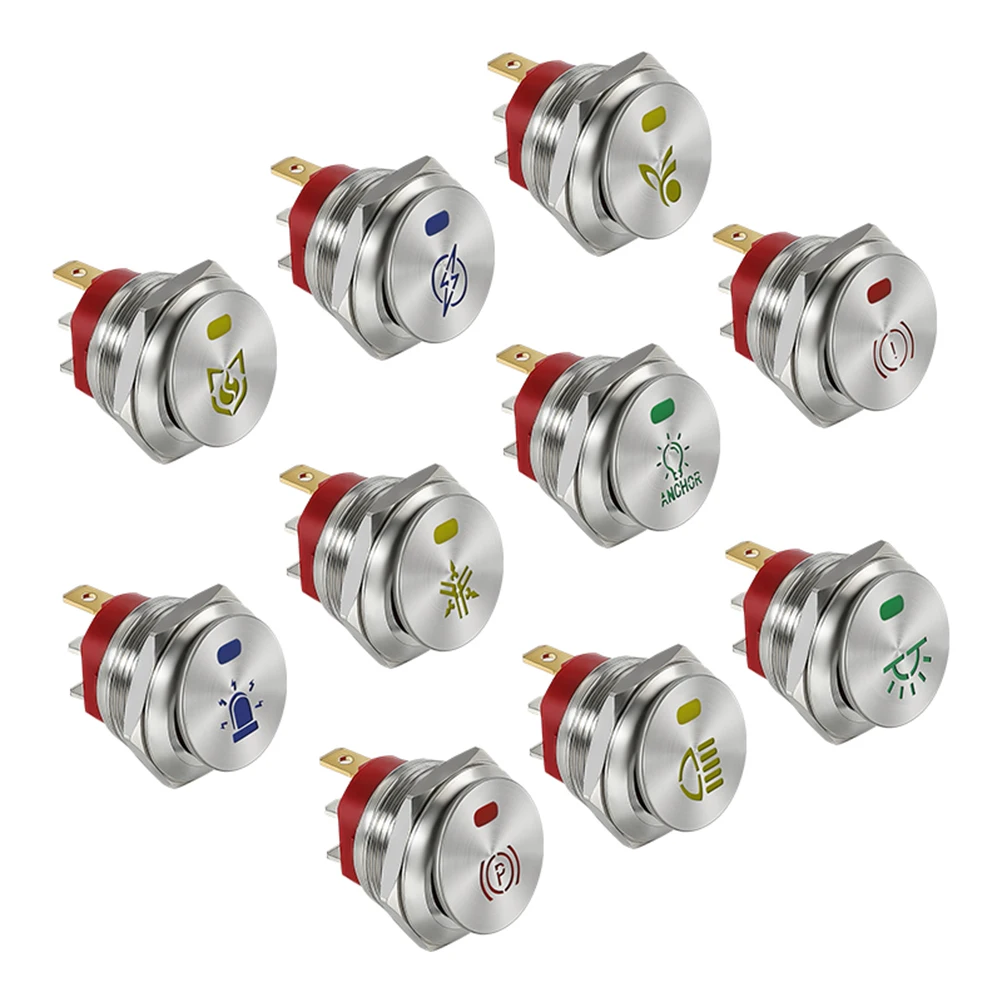 22mm kundenspezifischer Metall-Kipp-Wippschalter für Auto RV Auto Boot Start Stop LED Nebel Selbstsperrend 12V 20A ON-Off 3 Pin SPST 220V 15A