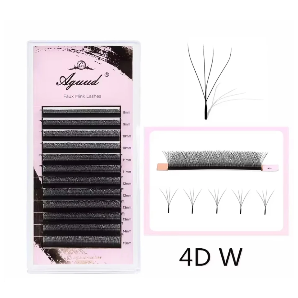 NEU Braune 3D Fairy W-förmige Wimpernverlängerung Wispy 3D Spike Lashes Premium Vorgefertigte Bloom Fan 2D 4D 5DW Clover Lashes Handgewebt – Detail 13