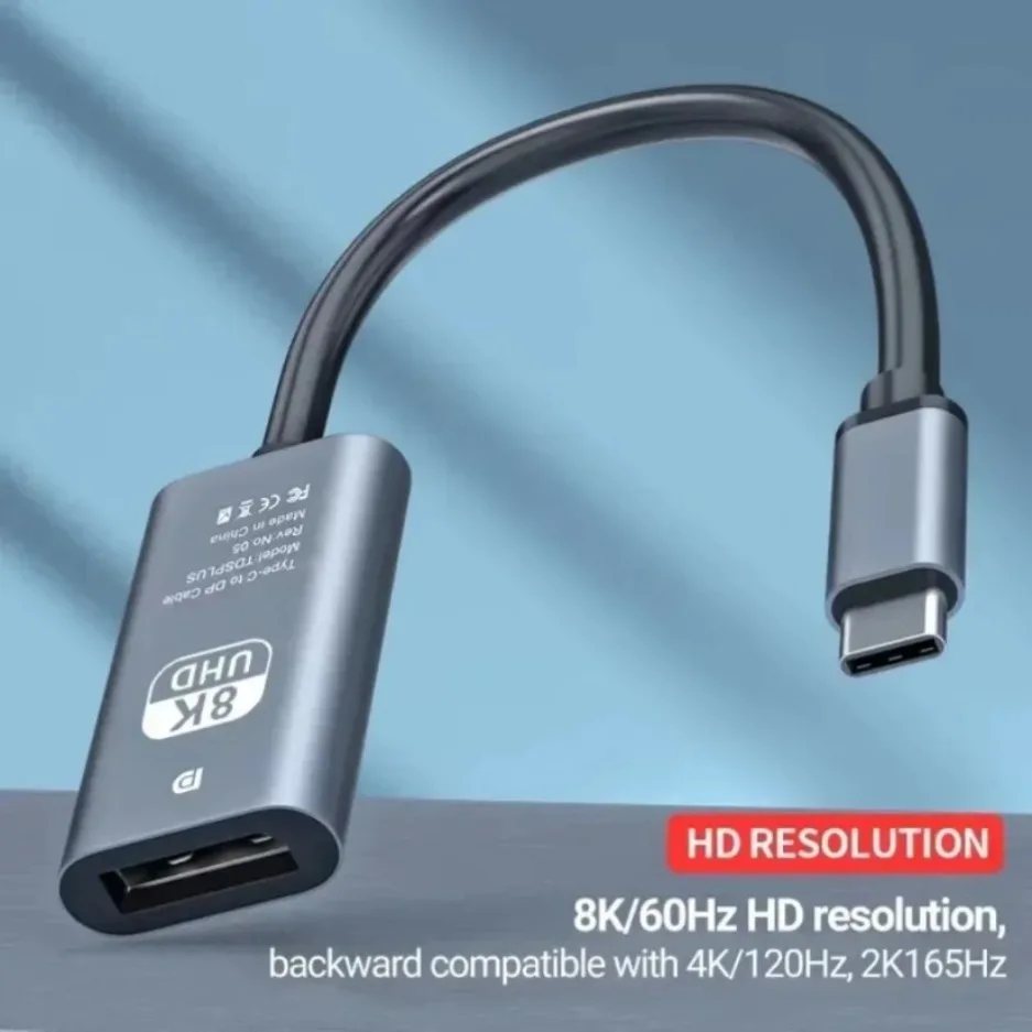 4K HD USB-C إلى Displayport محول Type-C ذكر إلى DP موصل سالب يدعم 4K120 هرتز/8K 60 هرتز مثالي لماك بوك برو ديل #3