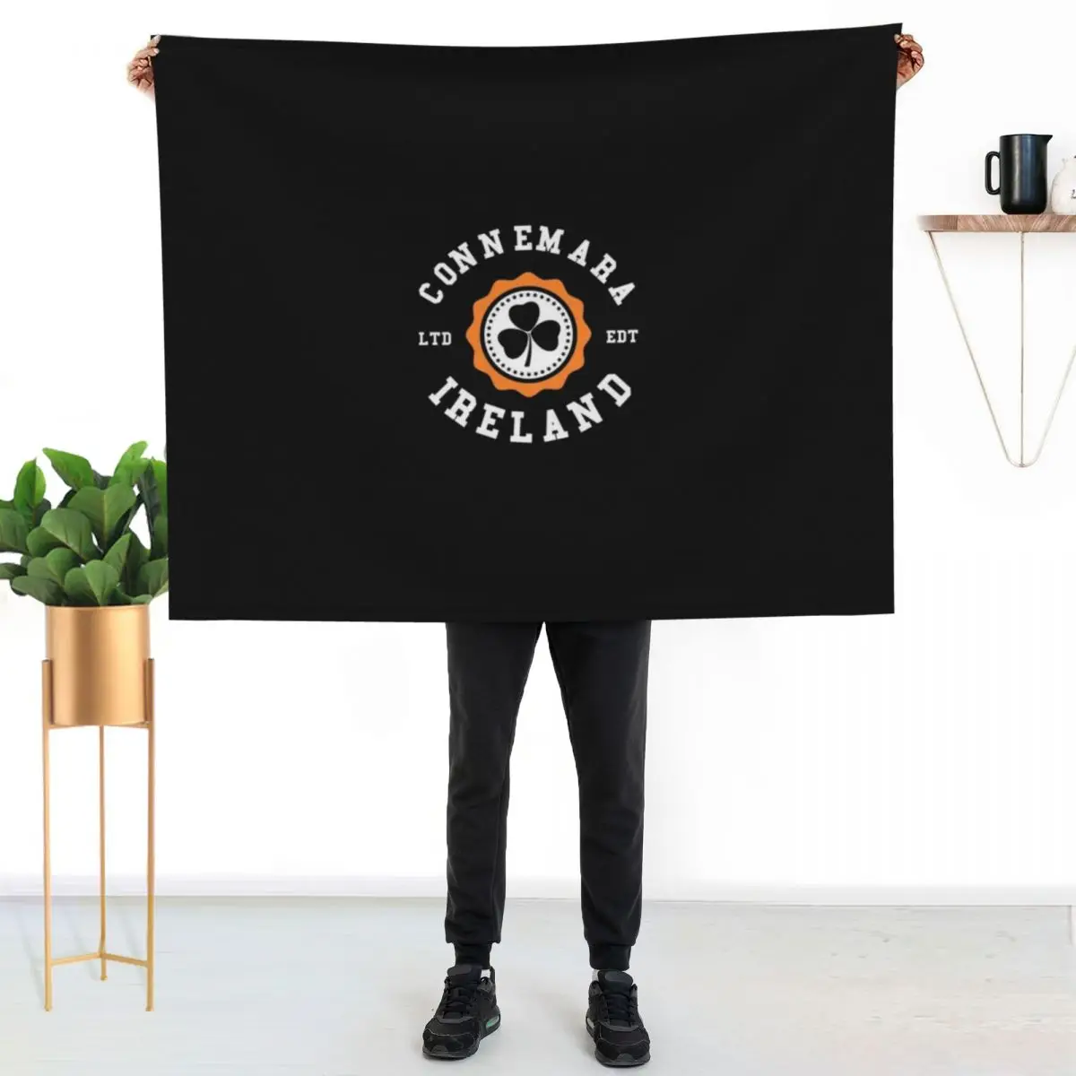 Connemara Galway Ireland Shamrock Irish Badge Throw Blanket Multi-Purpose Giant Sofa Thermal Large Cute Plaid Shaggy Blankets