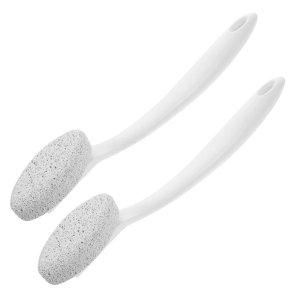 2 Stuks Pedicure Tool Voet Eelt Remover Lange Steel Puimsteen Voor Lichaam Handen Voeten Harde Huid Exfoliërende Borstel