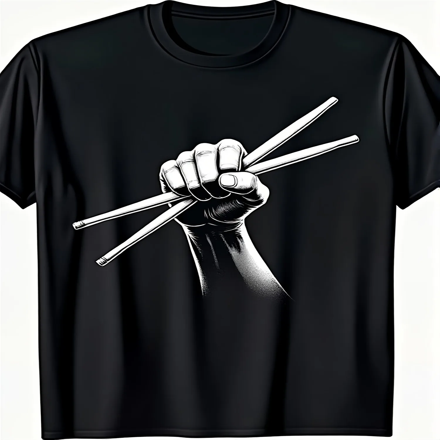Men's Vintage Drummer T-Shirt - _I Am a Drummer_ Drum Drumstick Graphic, Short Sleeve Round Neck Casual Music Gift Suitable for Drummers, Machine Washable Drum Apparel for Training, Outdoor, Con Retro Graphic Shirt, Holiday Tshirt