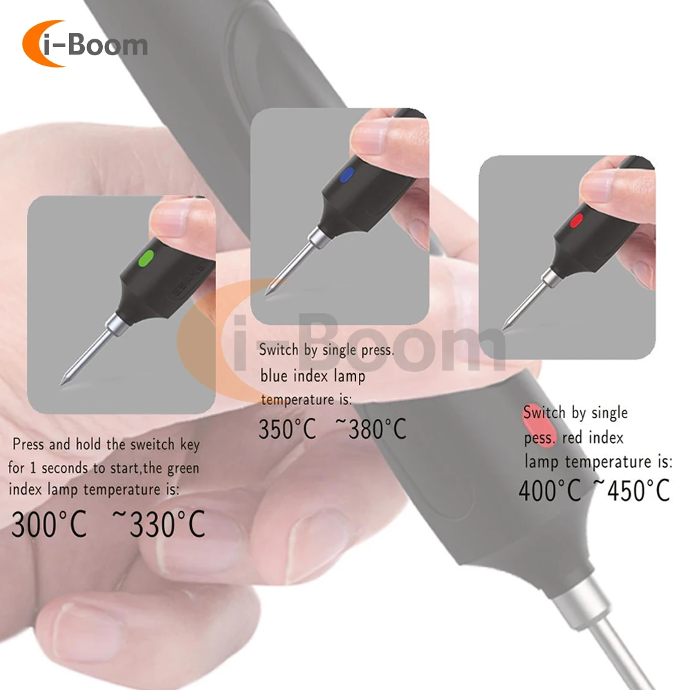 Portable Wireless Electric Soldering Iron Precision Component Welding Maintenance Tool 3-Speed Temperature Controlled