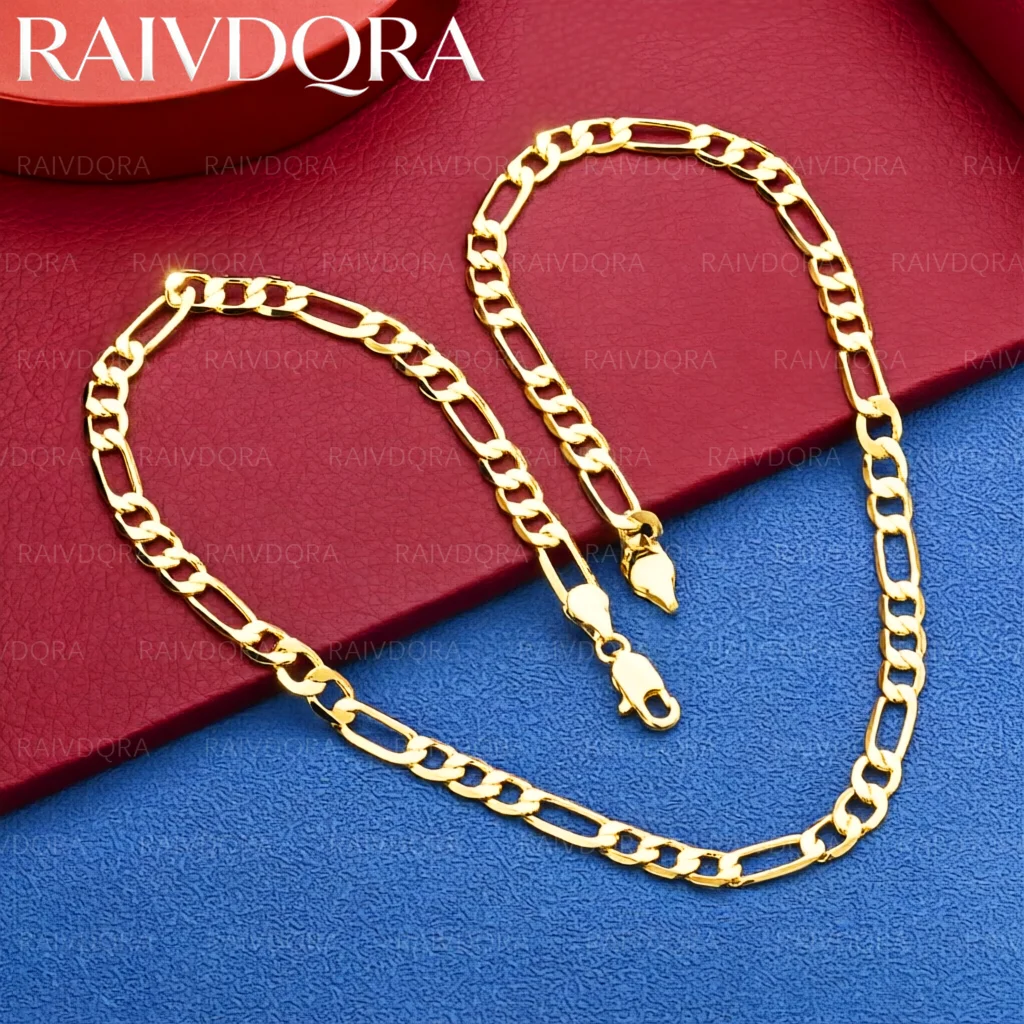18K Gold Plated 40-75cm 6mm Chain Necklace For Women Men Creativity Gifts Street All-match Party And Daily Wear