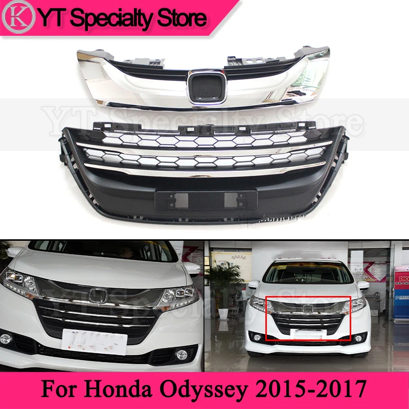 Kamshing Car Front Bumper Grille Mask Radiator Grill For Honda Odyssey 2015-2017 Racing Grills