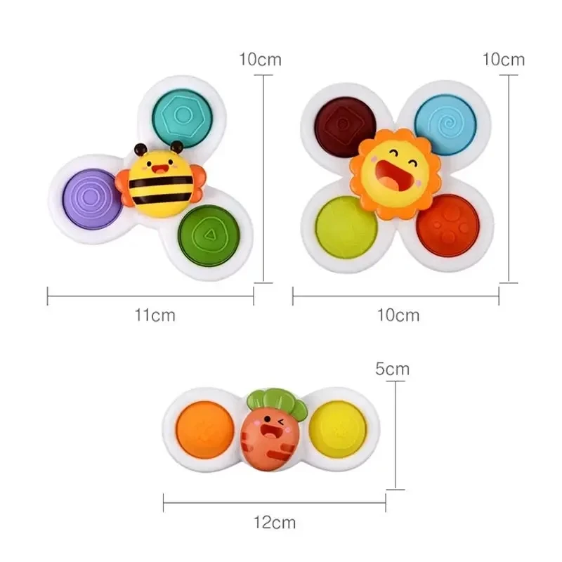 Baby Montessori Sucker Rotating Toys Children\'s Fingertip Gyro Education Rotating Rattle Bell Bath Toys for Toddler Infant Gift