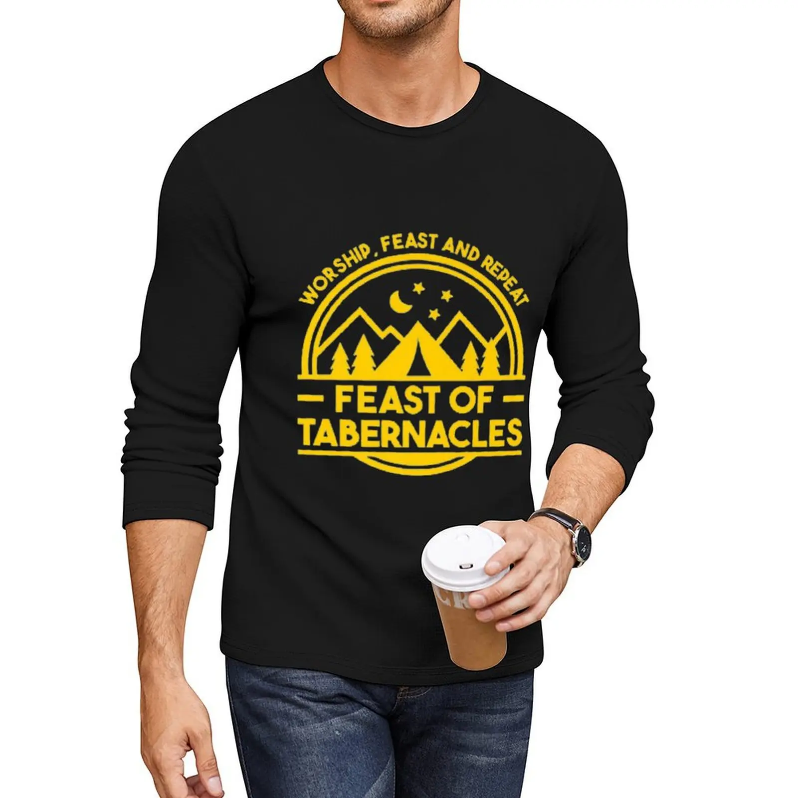 Worship Feast And Repeat Feast of Tabernacles Sukkot Premium Long T-Shirt man clothes t shirts for men cotton