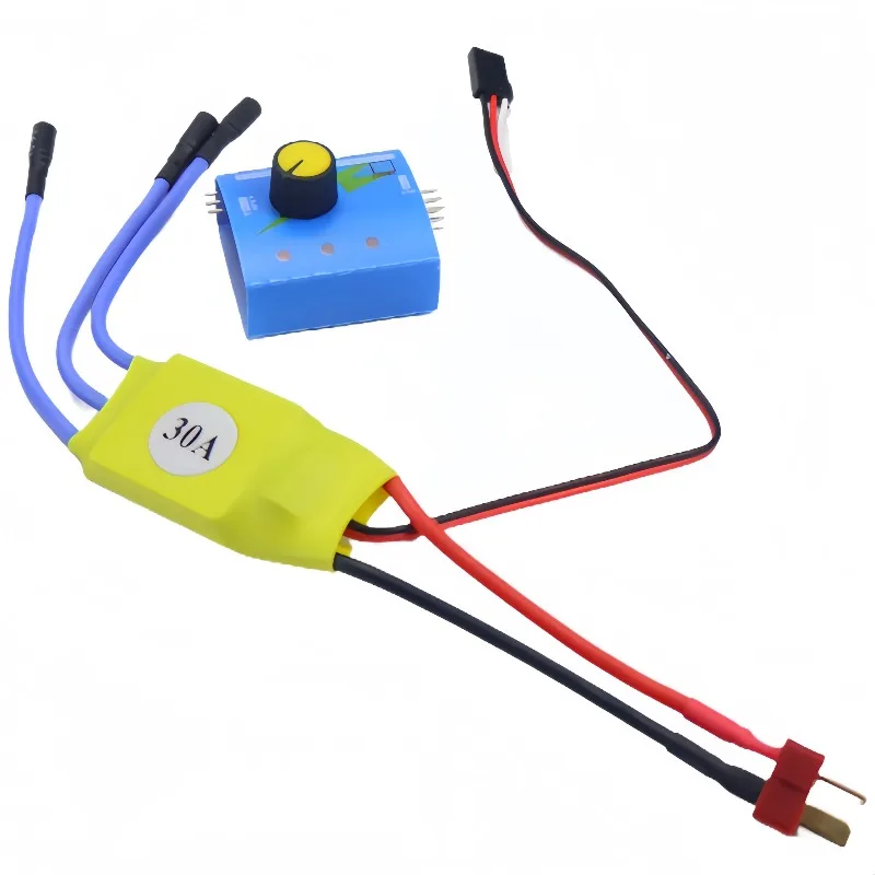 Controlador de velocidade do motor sem escova, regulador trifásico pwm esc para carros rc, sistema de acionamento de barcos, dc 12v 30a de alta potência