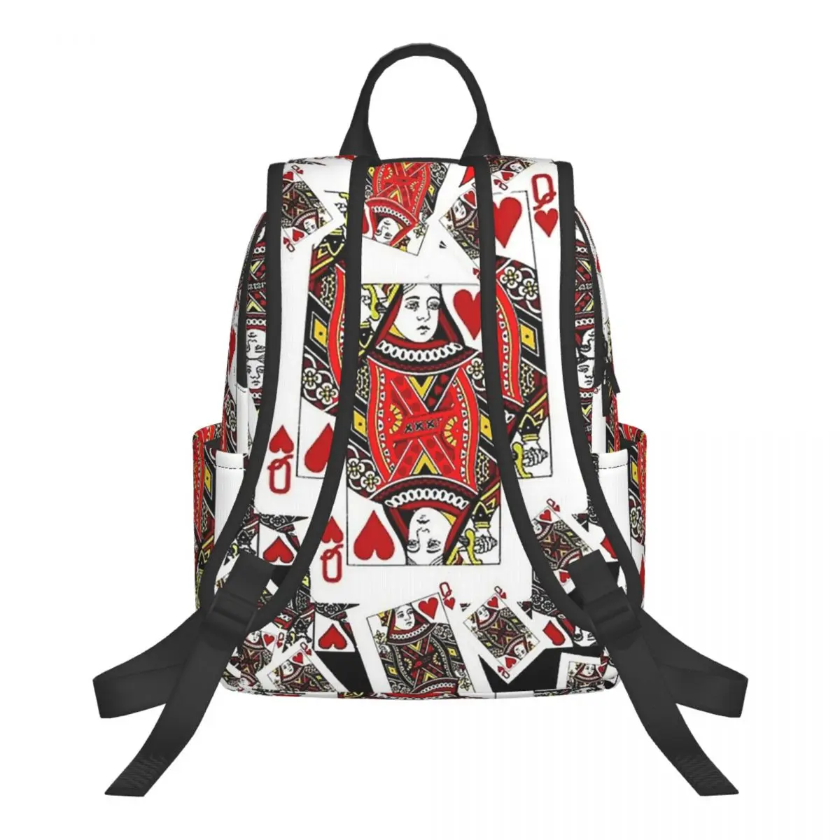 Casino Nights Red Queen Of Hearts Student Backpack School Bag Hiking Travel Daypack for Boys Girls Bookbag Shoulder Bags