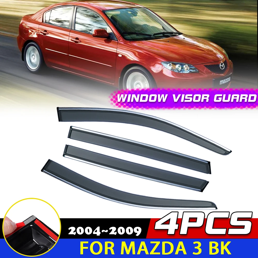 

Car Windows Door Visor for Mazda 3 BK Axela Sedan 2004~2009 Awnings Rain Eyebrow Guard Cover Smoke Deflector Sticker Accessories