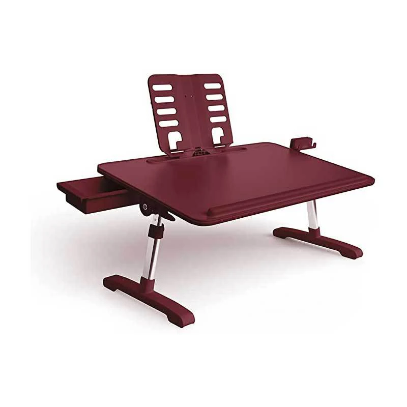 Bureau réglable pour ordinateur portable avec support de téléphone, bureau pour lit, support pour ordinateur portable, rangement pour canapé, sol, lecture, dessin