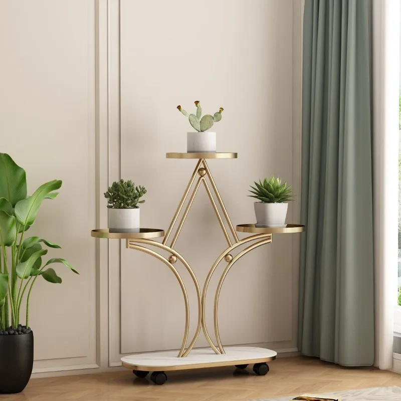 

Iron Plant Stand Multi-Tier Flower Shelf for Living Room Modern Display Rack for Pothos Succulents & Hanging Plants Organizer