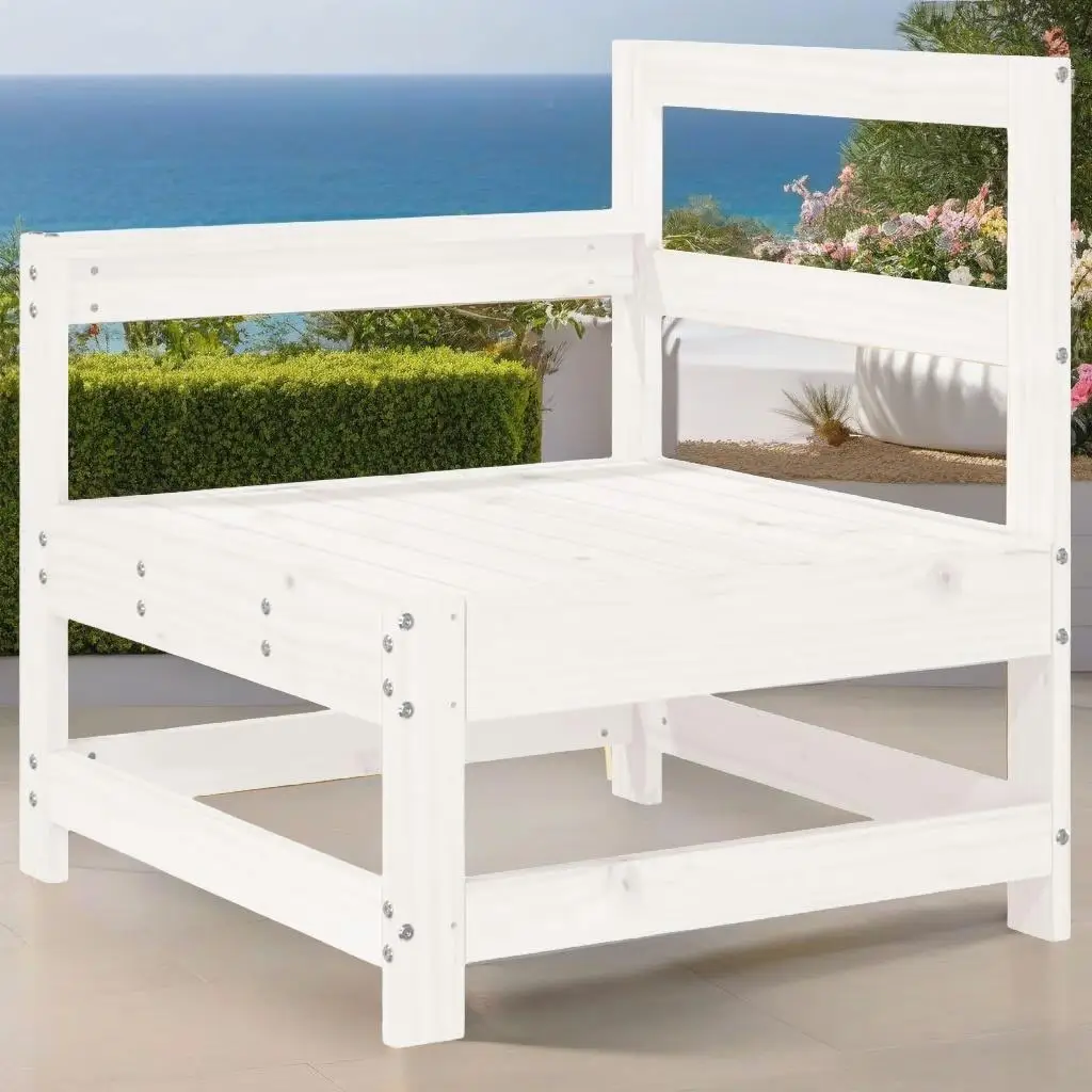 8-Piece White Solid Wood Pine Patio Lounge Set for Outdoor Relaxation