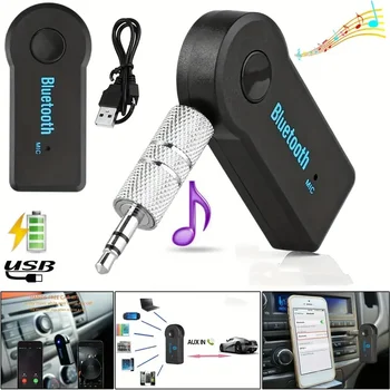 Adaptateur récepteur de musique sans fil Bluetooth, Audio stéréo 3.5mm A2DP, Kit de Streaming de musique pour voiture, AUX IN, haut-parleur domestique MP3