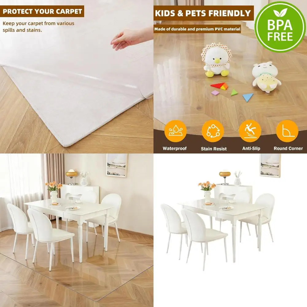 

Large Clear Desk Chair Mat, 51 x 63, Hardwood Floor Protector, Rolling Chair Pad, Waterproof Rectangle Mat