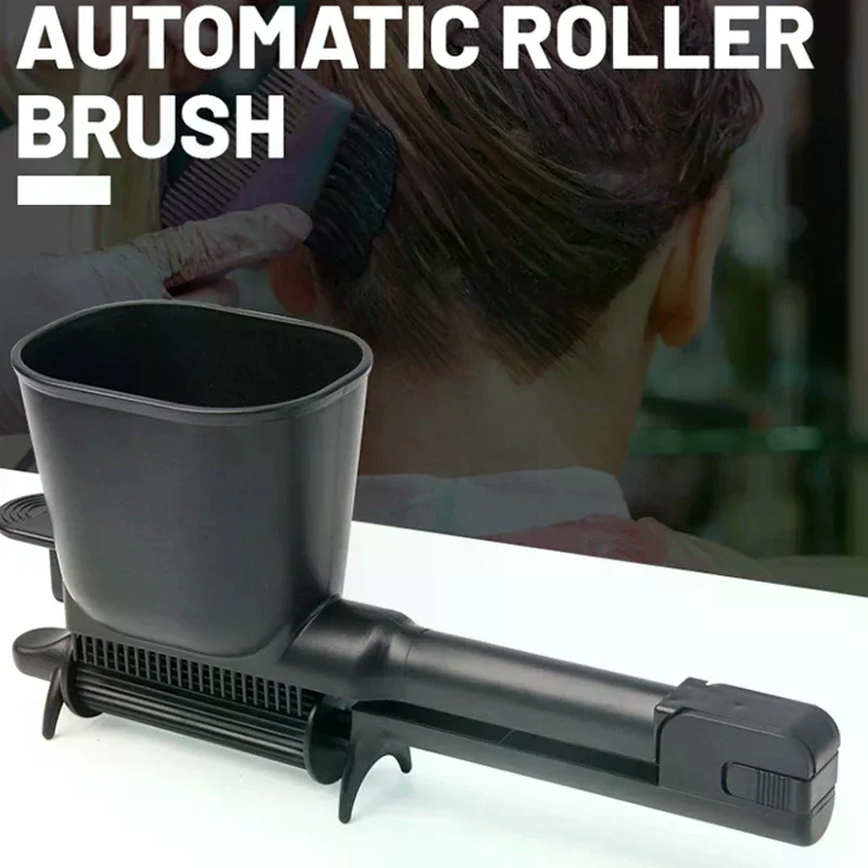 1pcs Professional Hair Dyeing Tool 2-in-1 Automatic Roller Comb With Smooth Brush Dye Salon Hair Care Plastic Salon Hairdressing