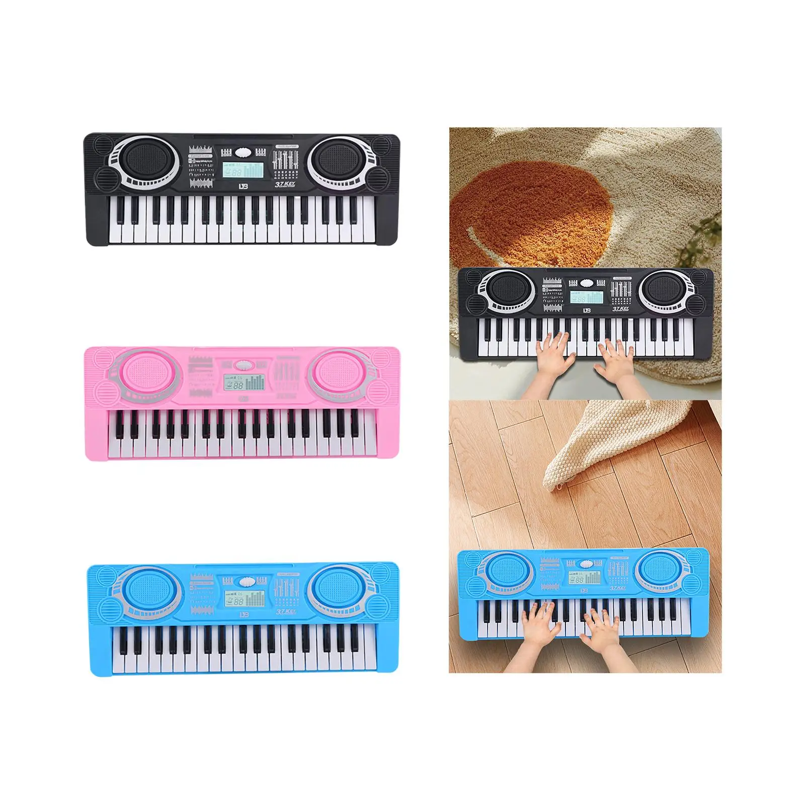 Electronic Piano Sound Toy Early Education Toys with Feet Portable 37 Key