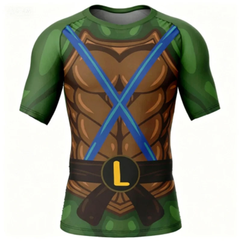 Teenage Mutant Ninja Turtles Twins Tight Suit Battle Suit High Elasticity COS Short Sleeve
