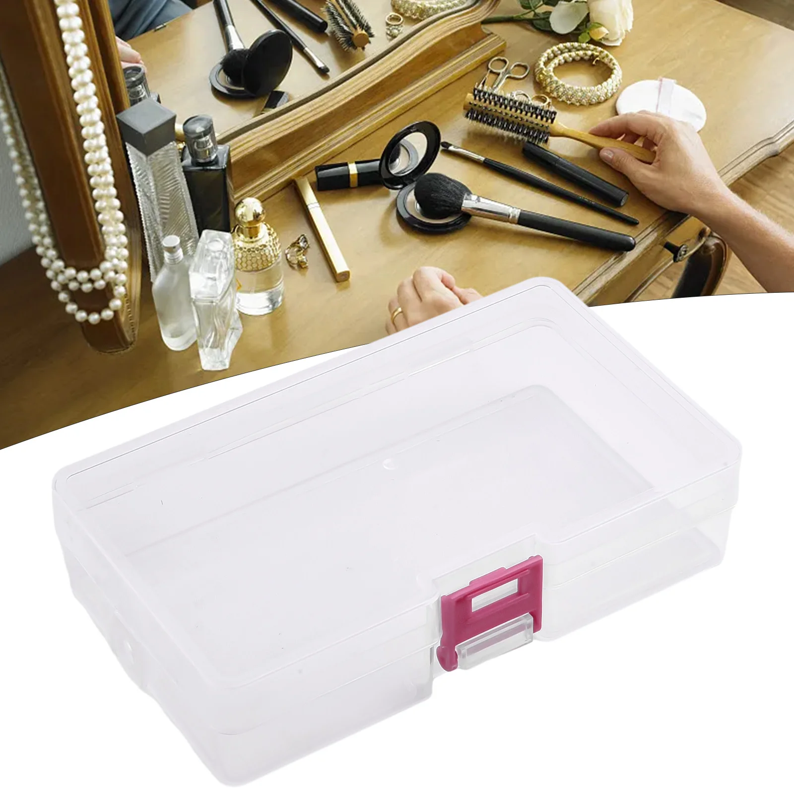 Practical High Quality Latch Box EmptyBox Multifunctional Plastic Clear Portable Square 14.4cm X 8.4cm X 3.4cm