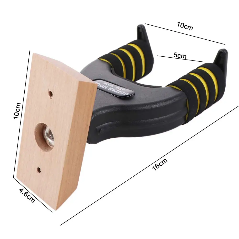 Metal Guitar Hanger Detachable Gravity Self-locking Guitar Racks with Sponge Wooden Base Wall Mount Stand Violin