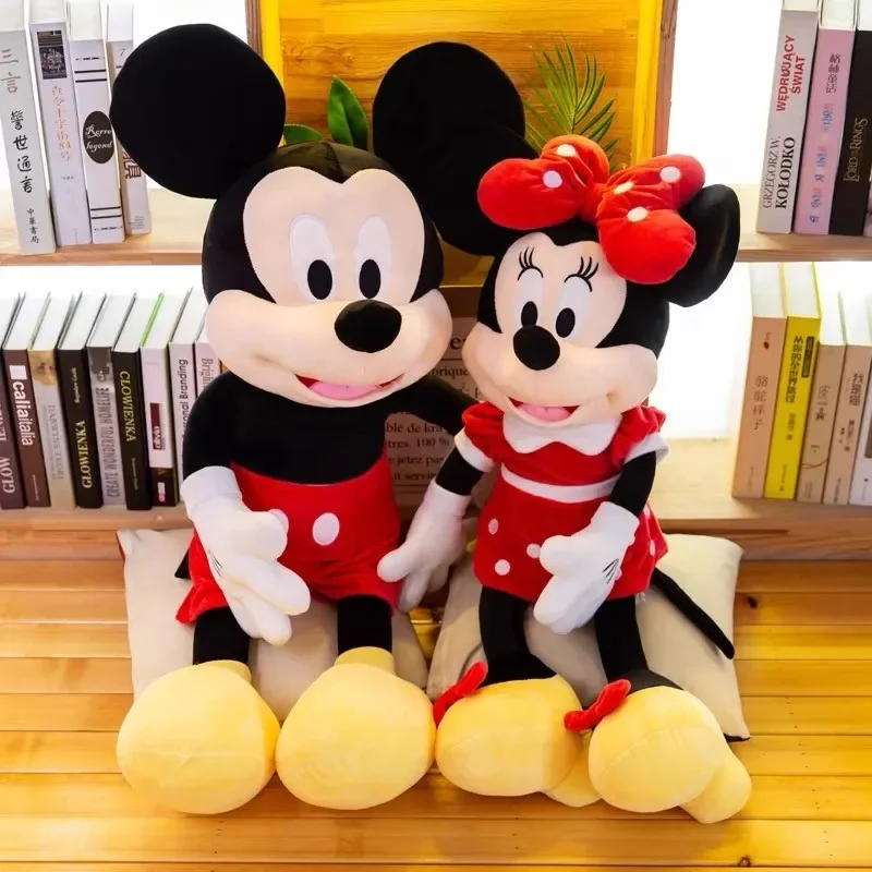 40-100cm Disney Mickey Minnie Plush Doll Cotton Filled Cartoon Cute Super Soft Stuffed Animals Toys Children Christmas Gift Girl