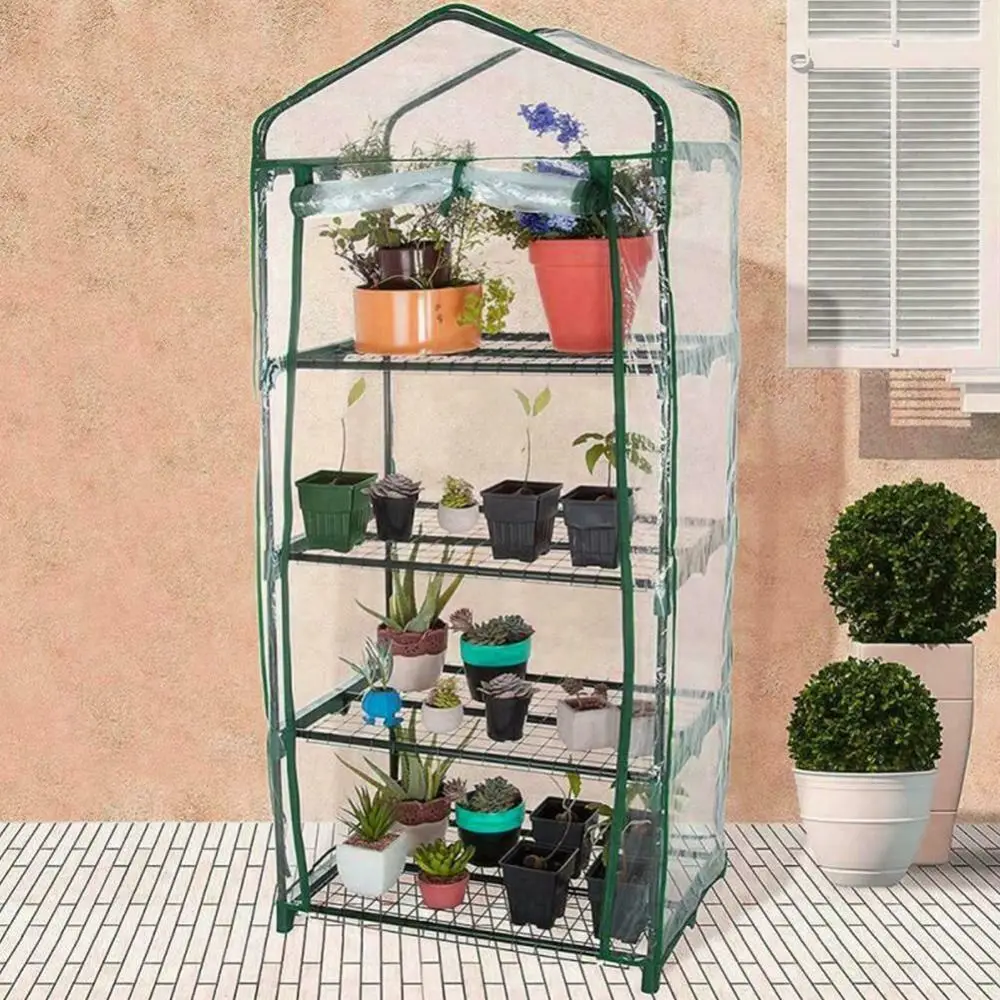 2/3/4/5 Tier Greenhouse PVC Plastic Garden Warm Room Green Household Plant Greenhouse