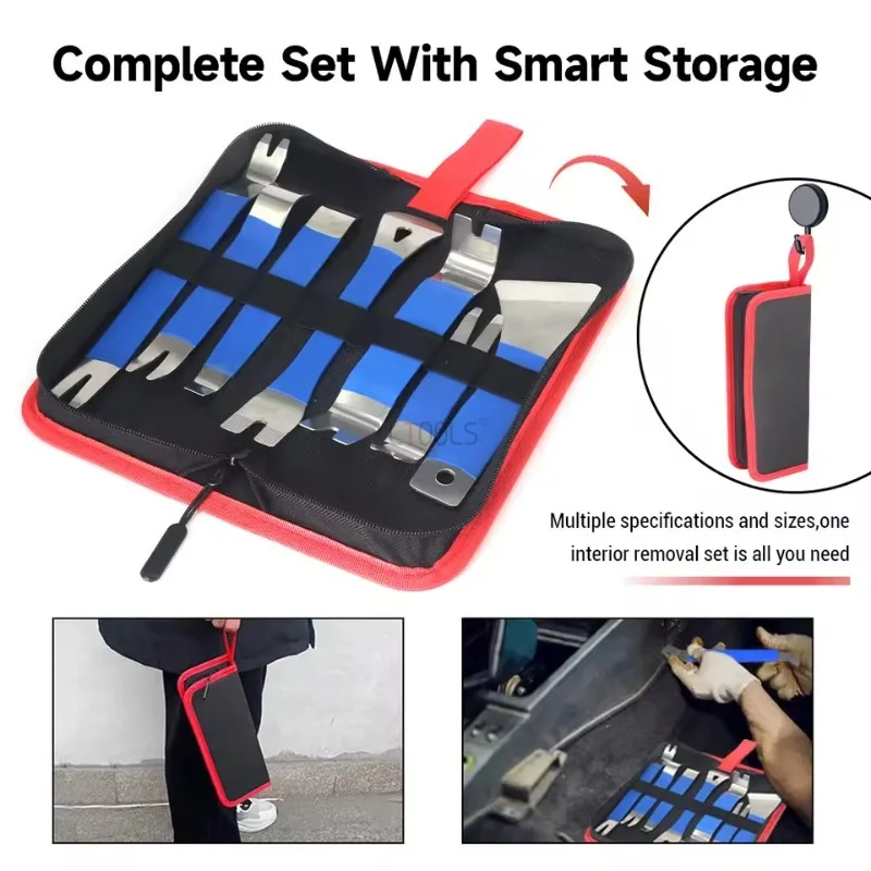 Stainless Steel Rocker Tool Car Center Console Navigation Audio Disassembly Buckle Screwdriver Disassembly Car Pry Plate Set
